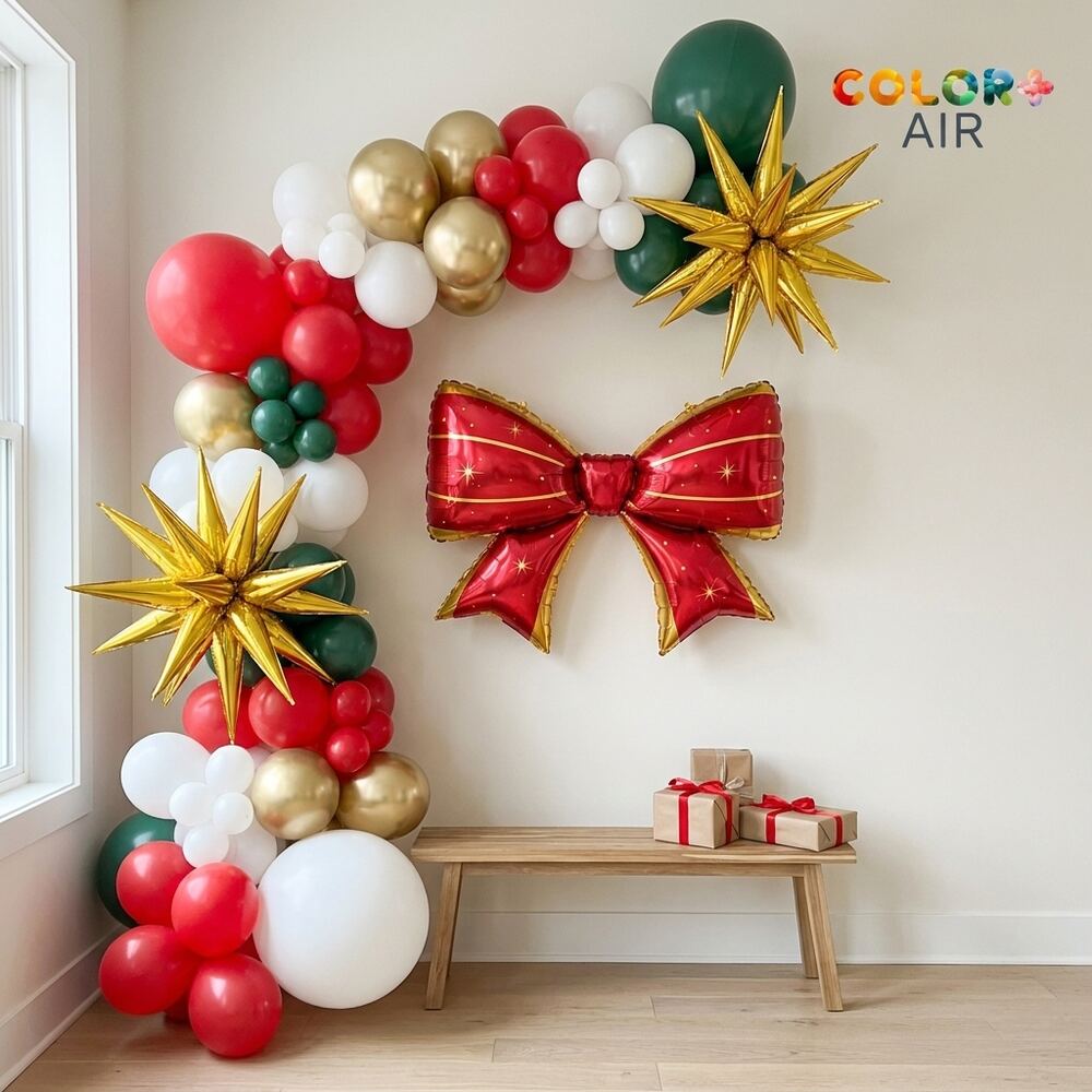 Christmas Bow Balloon Garland Set