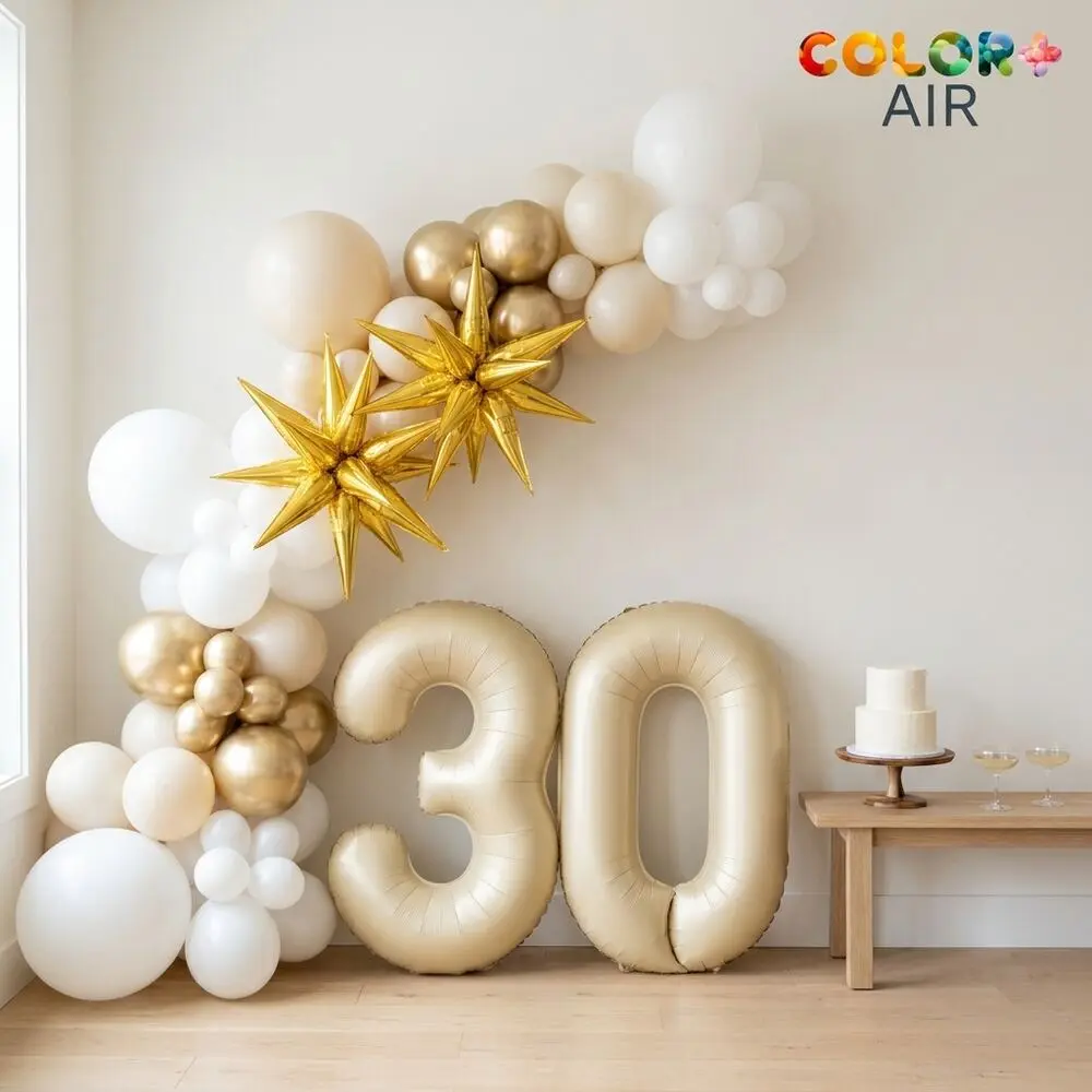 Cream & Gold Milestone: finished balloon set