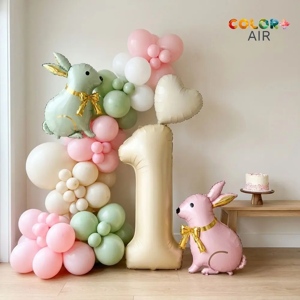 Some Bunny Is One: finished balloon set
