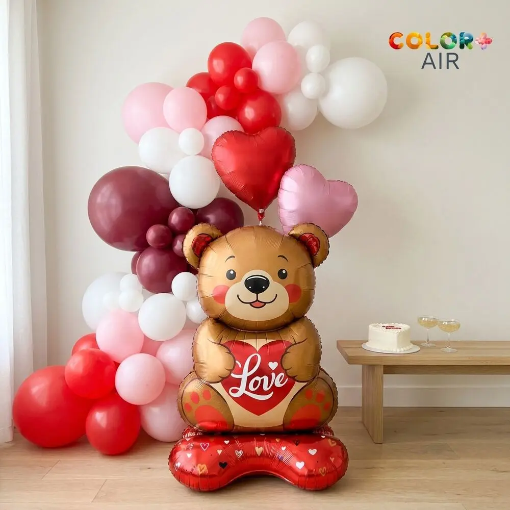 Valentine’s Love Teddy: finished balloon set