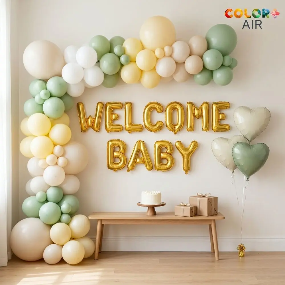 Welcome Baby: finished balloon set